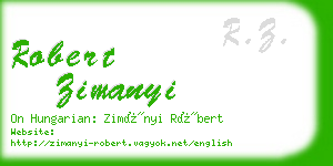 robert zimanyi business card